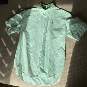 Ralph Lauren Striped Green Short Sleeve Oxford